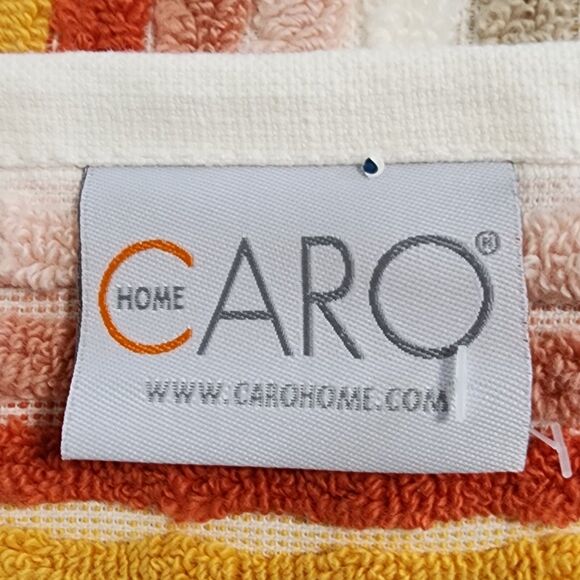 Caro Home 4pc Autumnal Multicolor Striped Cotton Towel Set 2 Bath 2 Hand - Picture 10 of 11